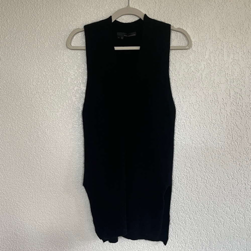360 Cashmere Black Knit Vest